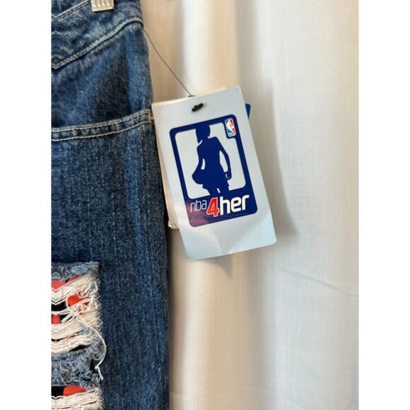 Vintage NY Knicks Jeans Size 7/29 Low Rise Flare NBA !  1990's/2000's Y2K - Picture 6 of 13
